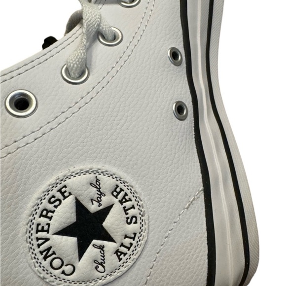 NEW Converse All Star Chuck Taylor Leather High Tops White - Picture 6 of 8